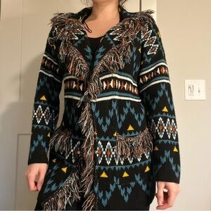 Rock & Roll Denim Southwestern Fringe Cardigan